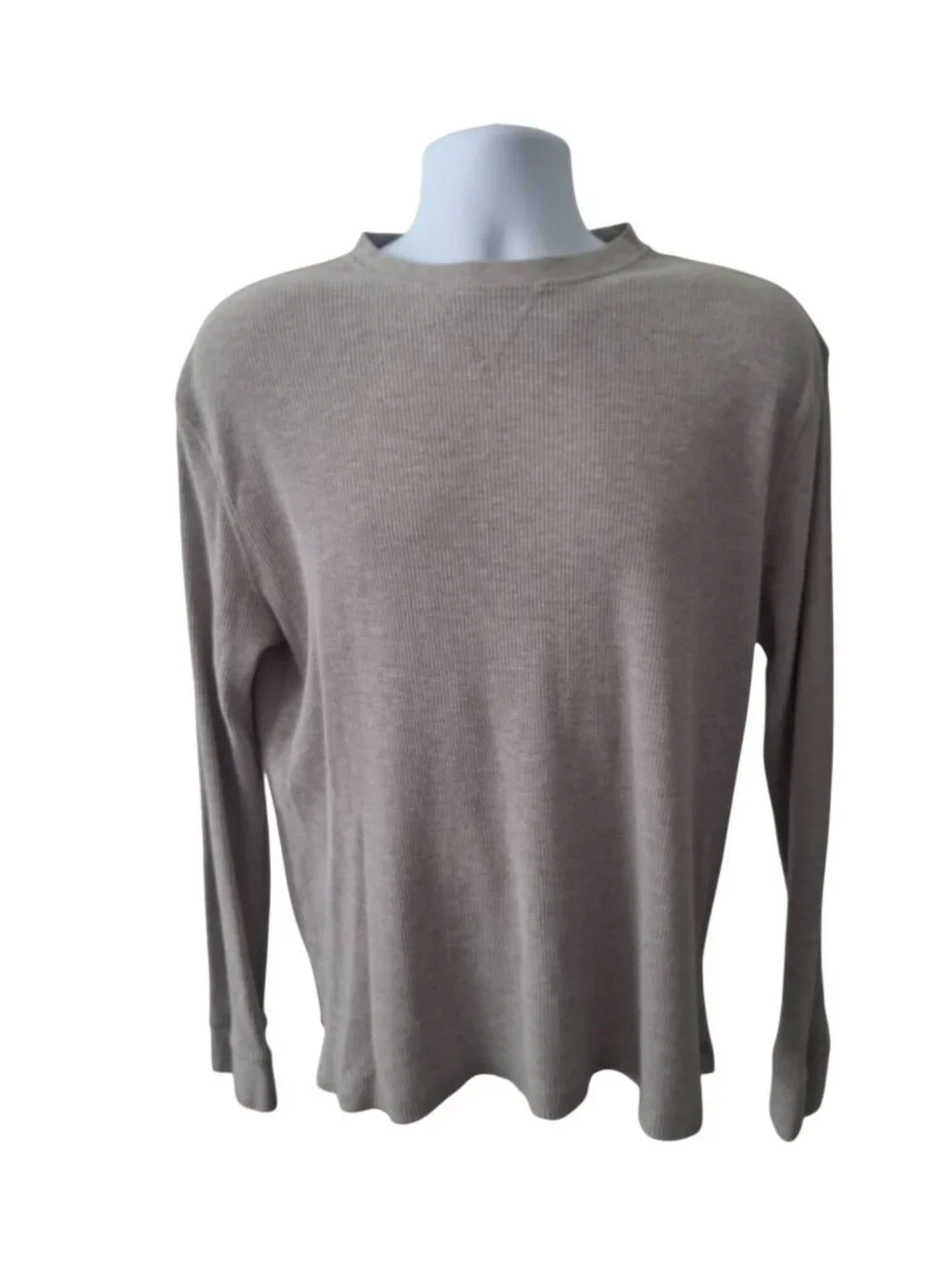 Saddlebred XL Taupe Waffle Knit Top Quiet Luxury Coastal Chic Tee